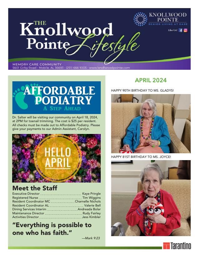 Memory Care Current Newsletter